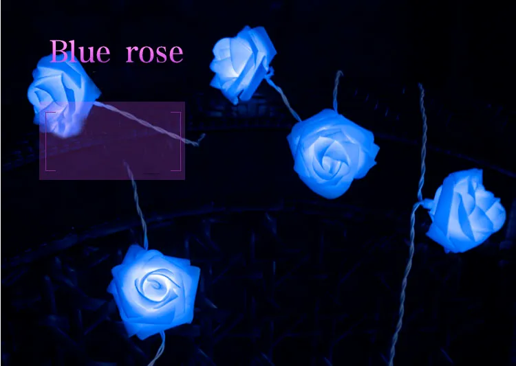 22m 20 LEDS ROSE FLOWER String pour Noël Mariage Batterie Lumières Fonctionnelles Décoration Bulbes chauds blanc bleu violet blanc 2348869