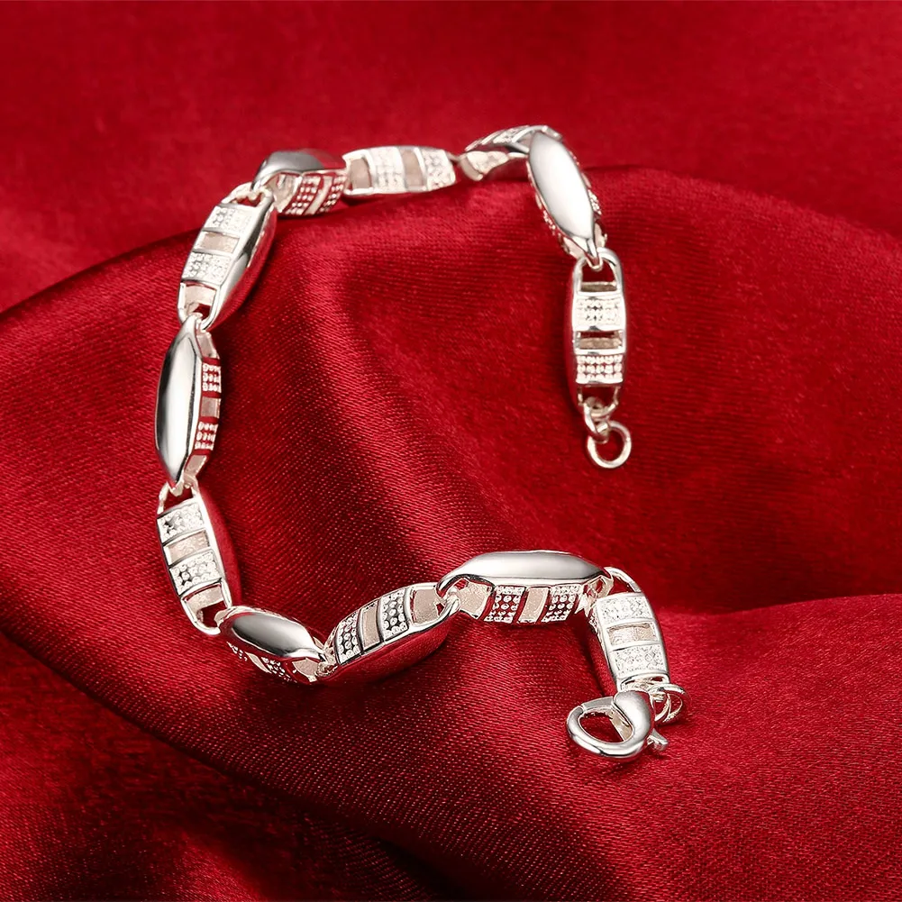 Neue Charming 925 Sterling Silber Designer Armbänder Damen Charms Olive Form Gliederkette Geometrische Armbänder Für Frauen Schmuck Bijoux