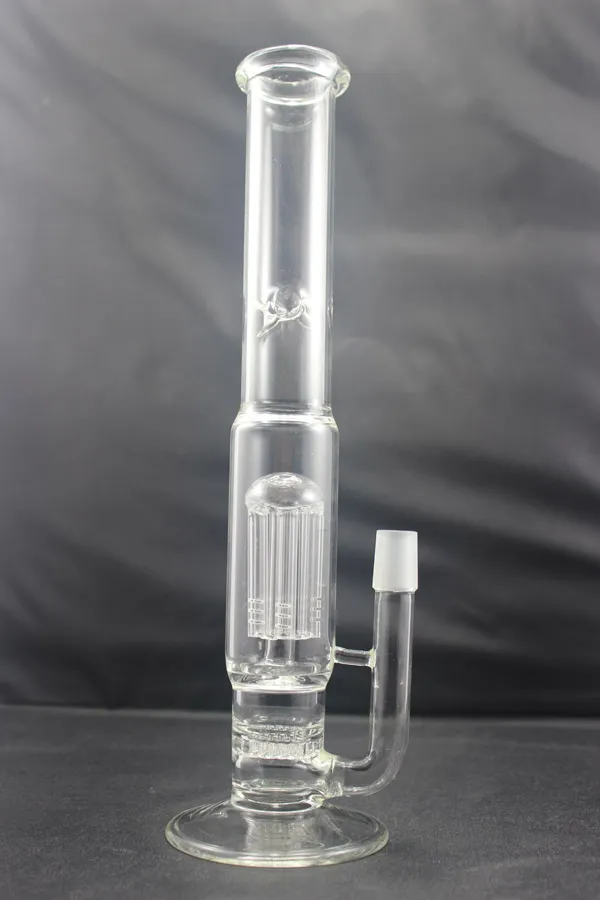 Honeycomb and Tree Arm Disk Glass Bongs Straight Tube Water Bong with Ice Catcher 18mm male joint Come with Dome Nail Bowl