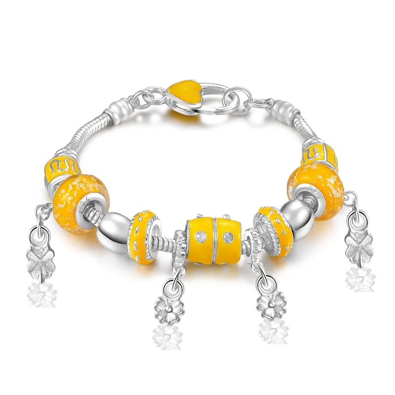 Livraison gratuite avec numéro de suivi Top vente 925 Bracelet en argent Orange Love Panla Bracelet bijoux en argent 10 Pcs/lot 1522