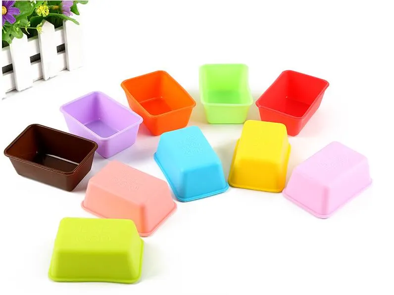 Rectangle Silicone Small Loaf Pan Silicone Muffin Baking Cups Cupcake Mold