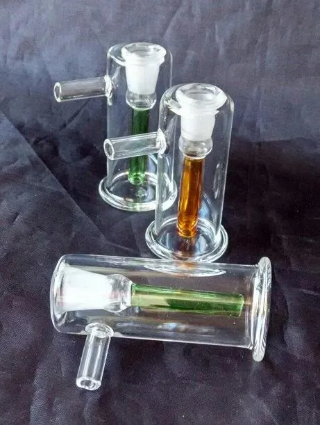 new Mini recess colored glass hookah / glass bong, gift accessories glass pot + running board + straw, color rand