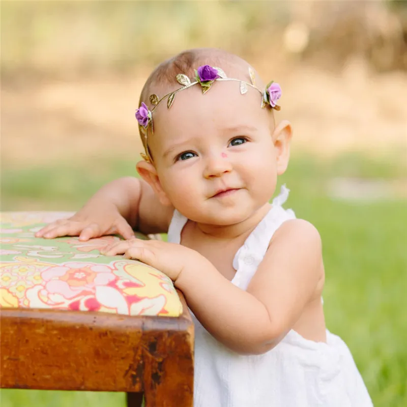 Fasce Per Capelli Neonato - 2 Pezzi Con Fiori Chiffon, Regolabili, Per Foto E Occasioni Speciali - Foto 10