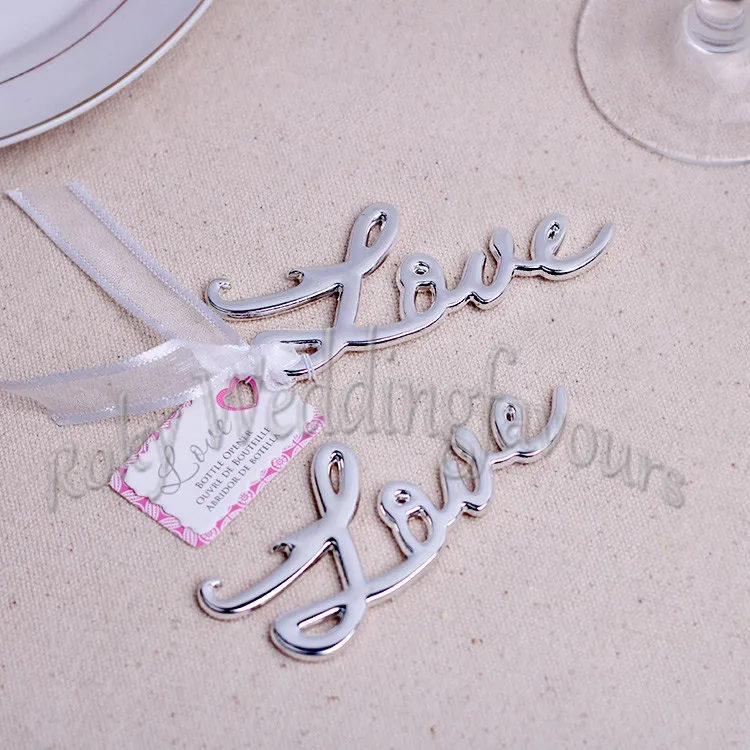 Gratis frakt Silver / Gold Love Bottle Opener Bröllop Favoriter Engagement Party Souvenir Event Gifts Anniversary Ideas Bridal Shower