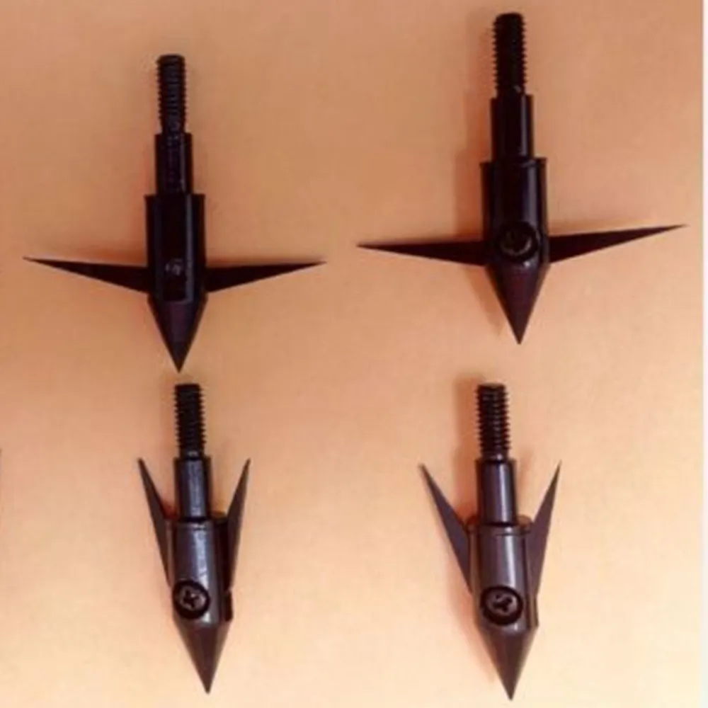 6 PK fish hunting arrowheads broadheads arrow points for bow fishing 120 grain in black color