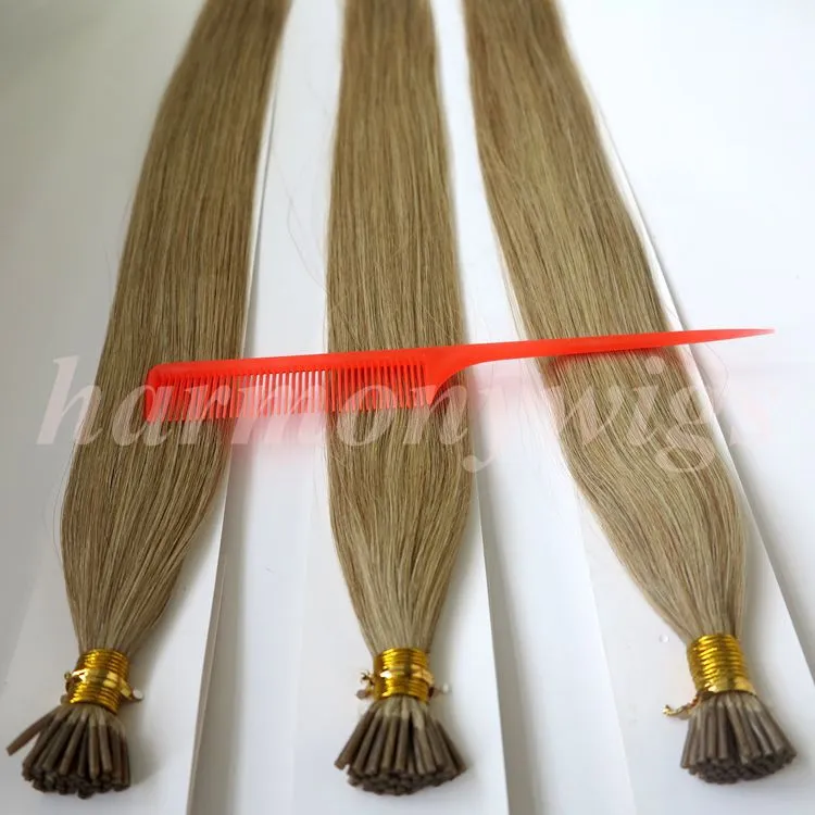 Pre Bonded I Tips Brasilianska Human Hair Extensions 50g 50Strands 18 20 22 24In M8613 Rak Indiska Hårprodukter