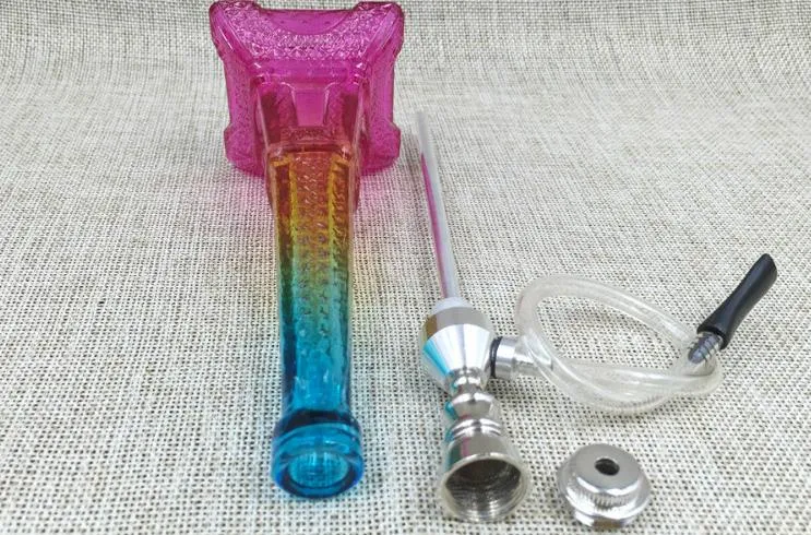 Partihandel Gratis frakt ----- 2016 Ny Eiffeltornet Konst Glasfilter Hookah / Glas Bong, Hög 21cm, Färg Slumpmässig Leverans