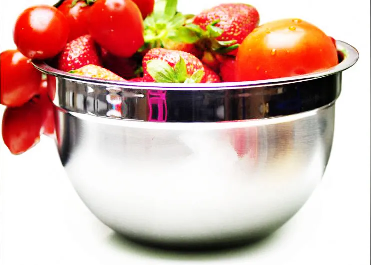 Stainless Steel Mixing Bowls steel food container salad bowl 18-30cm size Dinnerware silver without lid