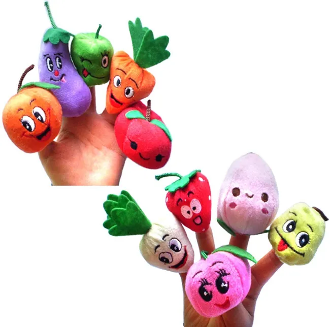 LOT Soft Fruit Veggie finger puppets set Finger Puppet DollsToys Storytelling PropsTools Toy Model BabiesKidsChildre2181398