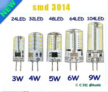 G4 12 فولت 110-220 فولت LED مصباح الذرة 3 واط 4 واط 5 واط 6 واط 9 واط مصباح ليد 3014 لمبة الذرة سيليكون مصابيح كريستال الثريا ديكور المنزل ضوء