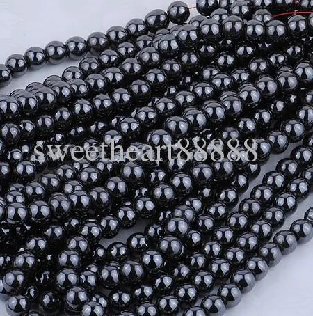 MIC NIEUWE 8 MM 200 ST BLACK NATUURLIJKE JET HEMATITE Edelsteen Ronde Bal Losse Vind Kralen Sieraden DIY