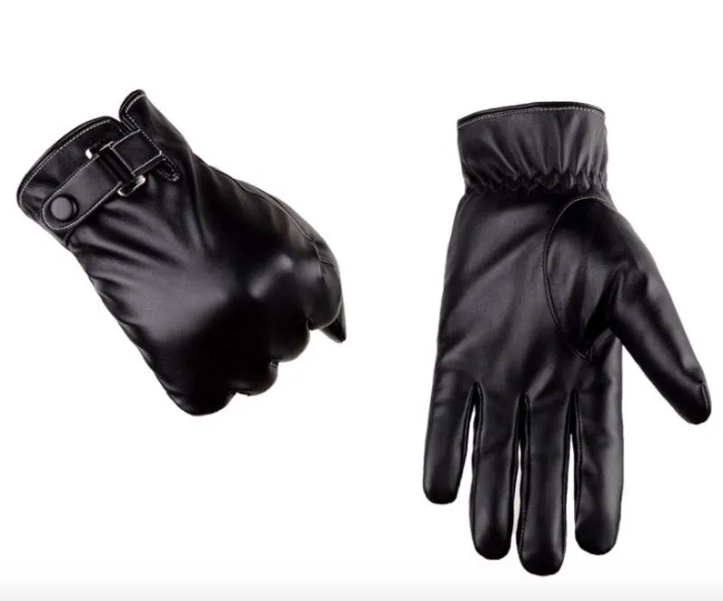 Touchscreen-Mannhandschuhe PU-Lederhandschuh Herbst- und Wintersimulation plus verdicktes Modefahren