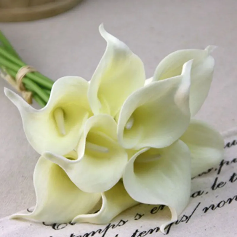 جديدة Calla Lilly Flower Flowers Silk Plastic Plastic Lily Pouquets for Bridal Wedding Bouquet Home Decoration Fame Flowers 7787313