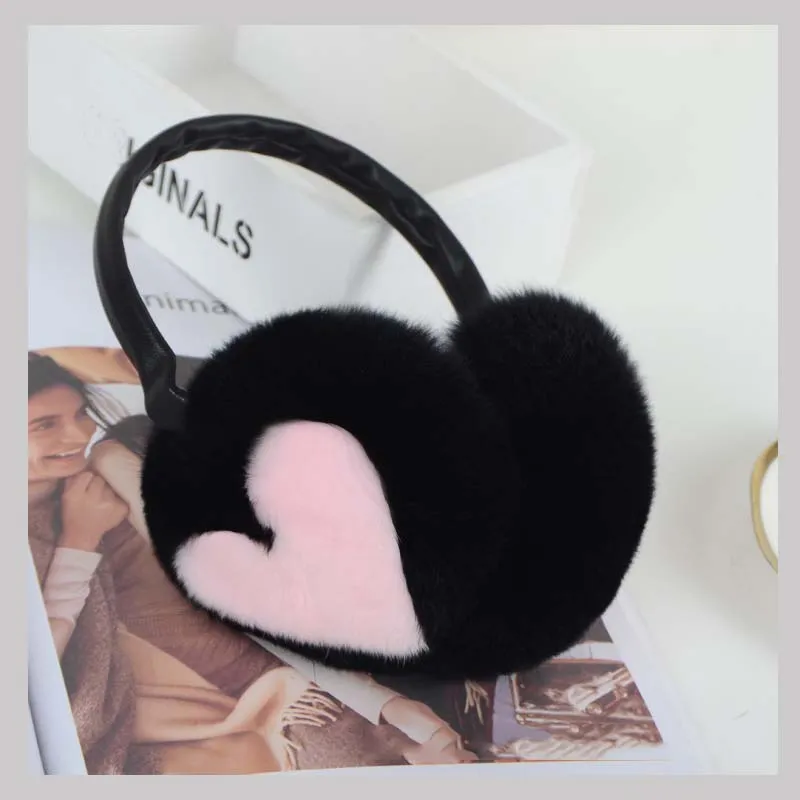 Oryginalny rex królik futra earflap moda spłukiwanie futra earmuffs kobieta królik futra earmuff świąteczny prezent świąteczny