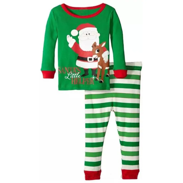 Bebek Boy için Çocuk Kız Noel Pijama Takımı Bebek Kız Giyim Seti Erkek Çocuklar pijamalar Bebek Pijamas Suit