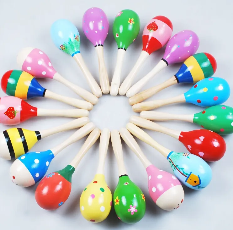 Kleurrijke baby speelgoed houten maracas ei shakers muzikale speelgoed baby rammelaar vroege educatieve speelgoed hand trainen beste kind speelgoed gratis verzending