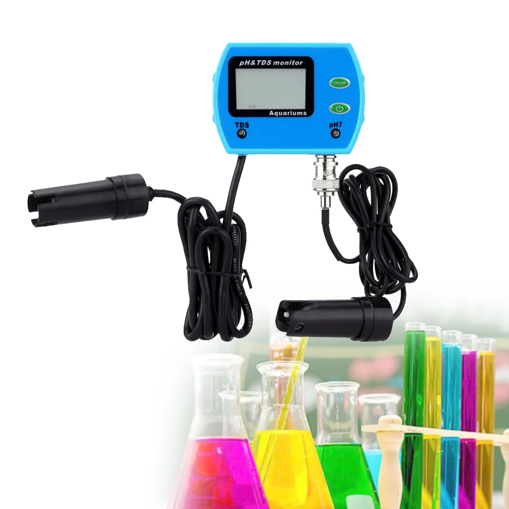 Freeshipping Mini-Aquarium 2 in 1 pH-Meter Wasserqualität Tester Analyzer Multi-Parameter Gute Wasserqualität Monitor TDS Meter Multiparameter