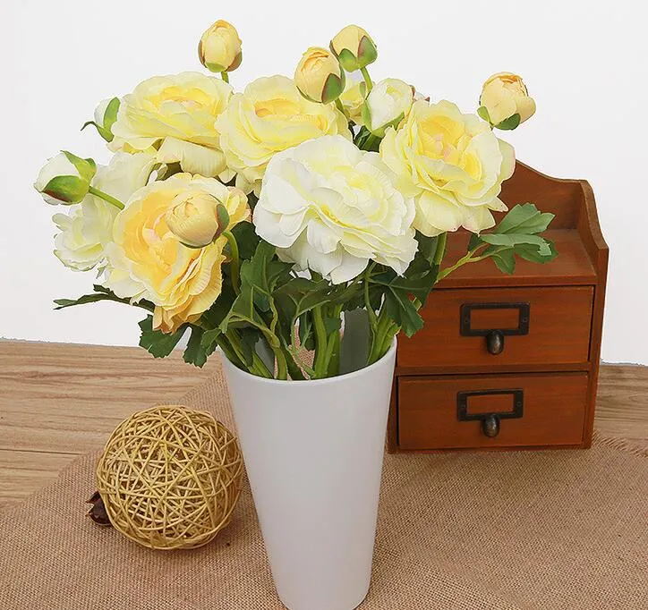 Rose Silk Craft artificial Flowers Real Touch Flowers For Wedding party Room Decoration HR015