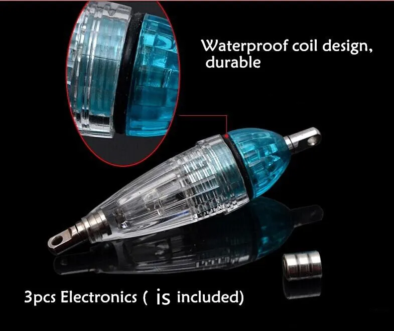 LED balıkçılık cazibesi lambaları Mini Derin Bırak Sualtı Balıkçılık Kalamar Bait Lure Yanıp Sönen Işık FL001-5