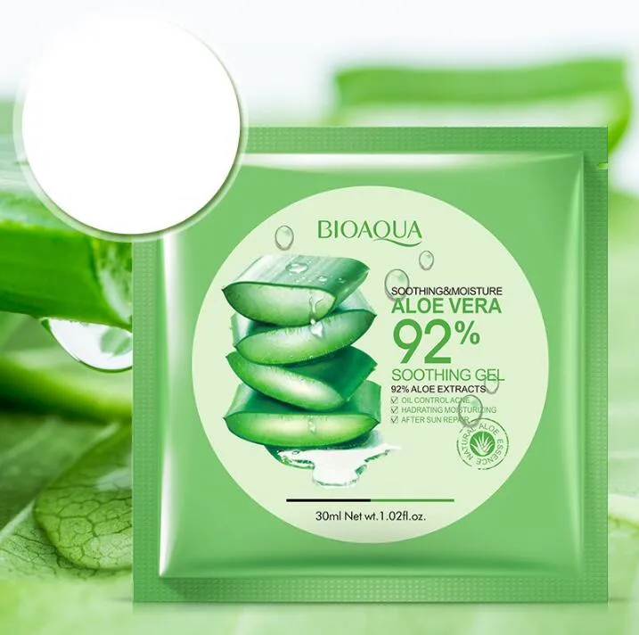 BIOAQUA Natural Aloe Vera Gel Face Mask Moisturizing Oil Control Wrapped Mask Shrink Pores Facial Mask Cosmetic Skin Care