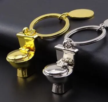 Toilet Key Chain Ring Print Promotion Party Wedding Gifts Style Keychain Rings Cool