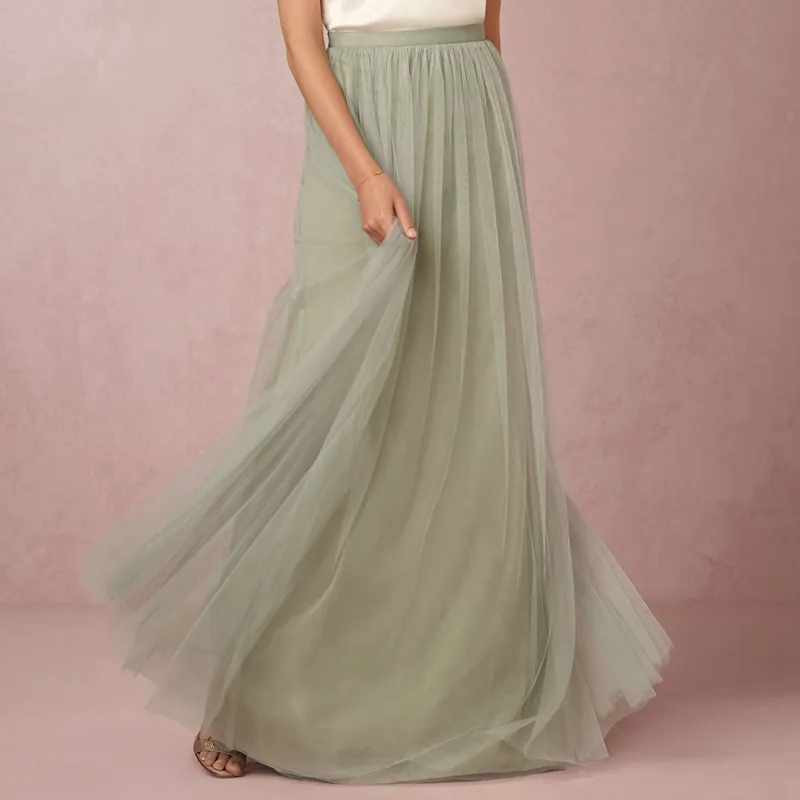 Mint zachte tule bruiloft petticoats rok 47 "lange bruids accessoires op maat gemaakte tule rok crinoline voor meisjes trouwjurk slip 2015