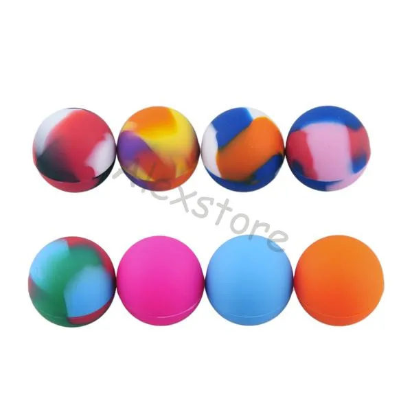 Ball shape holder Nonstick 3ml 5ml silicone jars dab wax vaporizer oil container silicon wax reusable silicone tin case for jar e cig