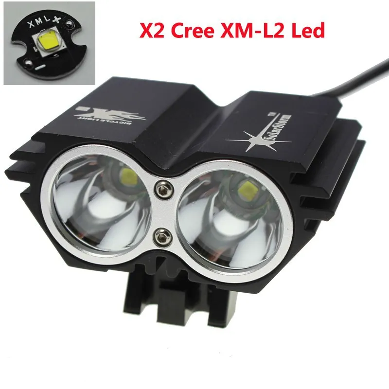 Solarstorm 2x Cree XM L U2 LED Fahrrad Scheinwerfer 5000 Lumen mit 6400 mAh Akku und Ladegerat