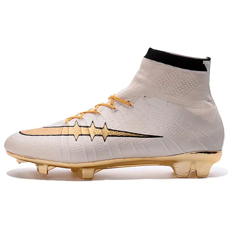 white and gold superfly cleats