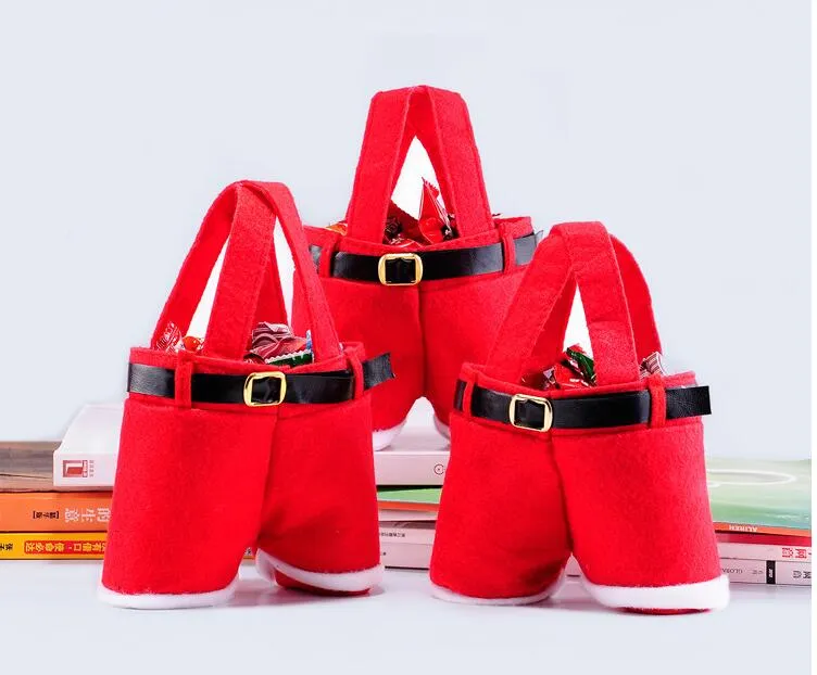 Weihnachtsgeschenk Santa Hosenstil Weihnachtsdekoration Weihnachten Hochzeits Süßigkeiten Taschen Schöne Geschenke Weihnachten Tasche für Kinder CC01