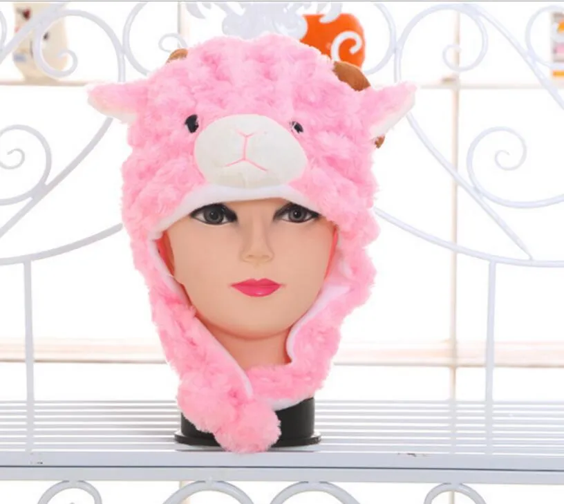 크리스마스 귀여운 소년 소녀 어린이 박제 모자 아기 따뜻한 만화 동물 모자 어린이 방한용 모자 소품