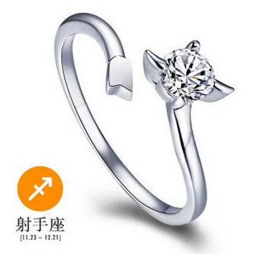 New 925 Sterling Silver fashion jewelry 12 constellation ZIRCONIUM S925 SILVER DIAMOND RING SERIES girl gift 1752