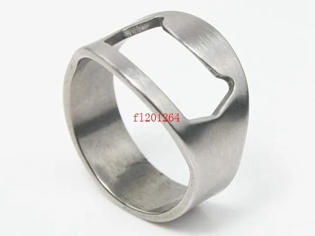 Kostenloser Versand Schönes Geschenk Edelstahl Fingerring Ringe Bier Flaschenöffner Dosenöffner 22mm Größe 10 teile/los