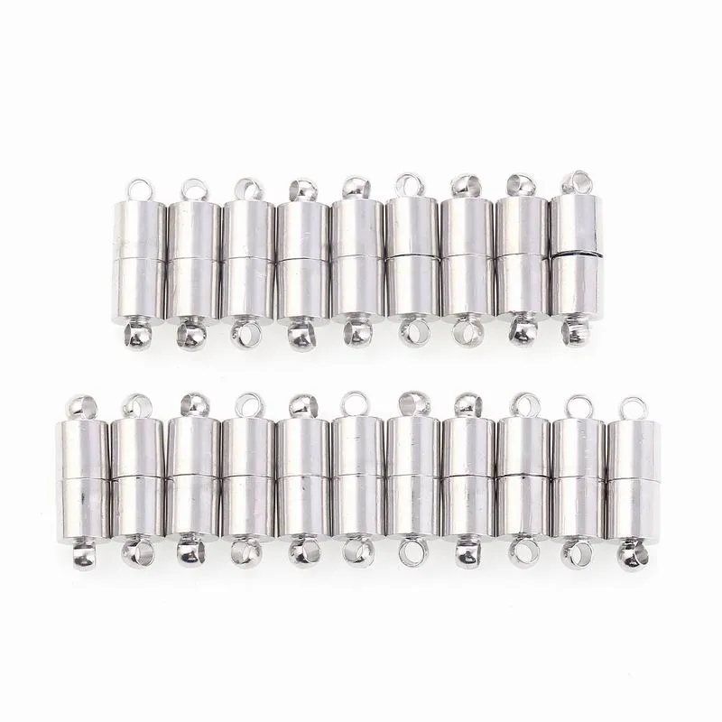 5 * 16.5mm Hål Silverpläterade Runda Magnetiska Clasps För Smycken Handgjorda DIY Magnet Knapp Pärlor Kontakter Fynd Partihandel