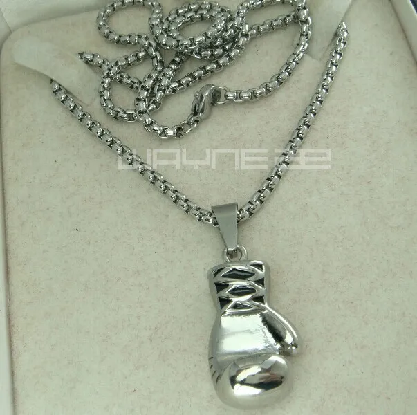 n243bfemmes or gf en acier inoxydable gant de boxe pendentif chaîne libre collier