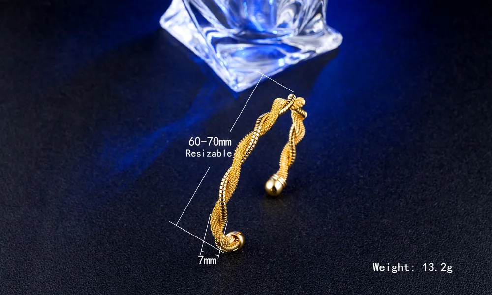 hot gift factory price 925 silver charm bangle Twisted snake bone 18K gold bracelet fashion jewelry 1821
