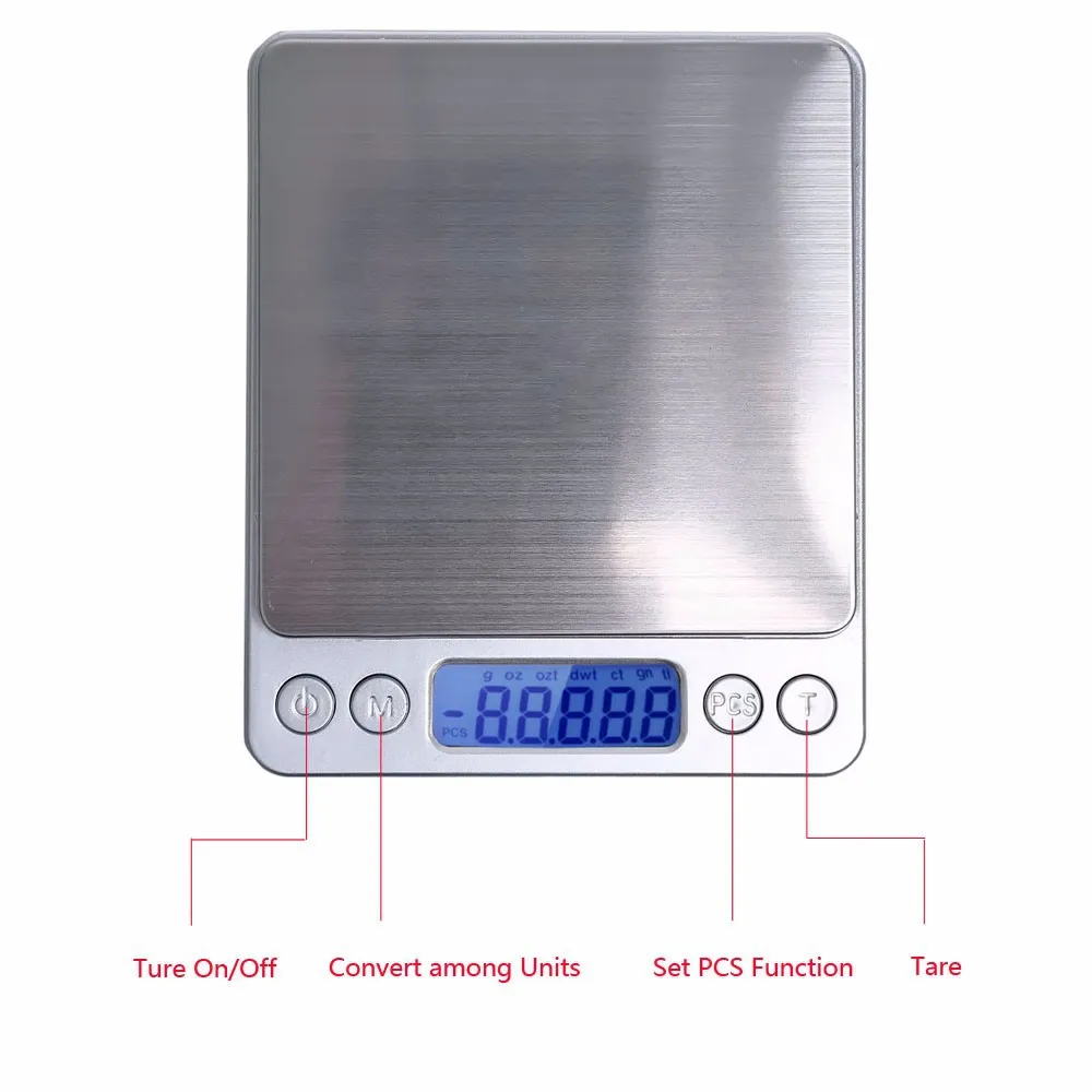 Fuzion Digital Gram Scale with 2 Trays, 500g/ 0.01g Small Jewelry Scale, 6  Units Gram Scales Digital Weight Gram and Oz, Tare Function Digital Herb