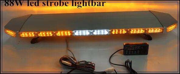 Hög intensitet 120cm DC12 / 24V 88W LED Nödlampor Polis Ambulans brandbil Varning Lightbar, Strobe Lightbar, 18 flash, Vattentät