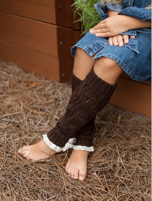 Fashion2014 Leg Warmers Christmas Girls Knit Leg Warmer Crochet Lace