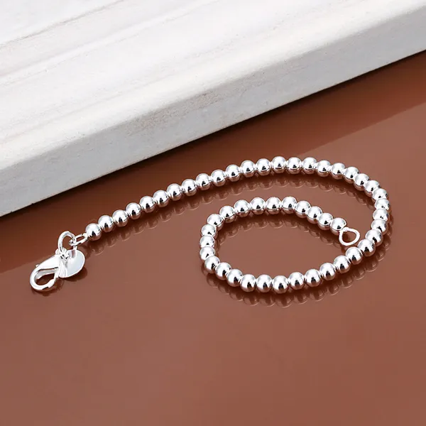 Gorąca sprzedaż Najlepszy Prezent 925 Silver6M Koraliki Modlitewne Bransoletka - Hollow DFMCH114, Brand New Fashion 925 Sterling Silver Chain Link Bransoletki