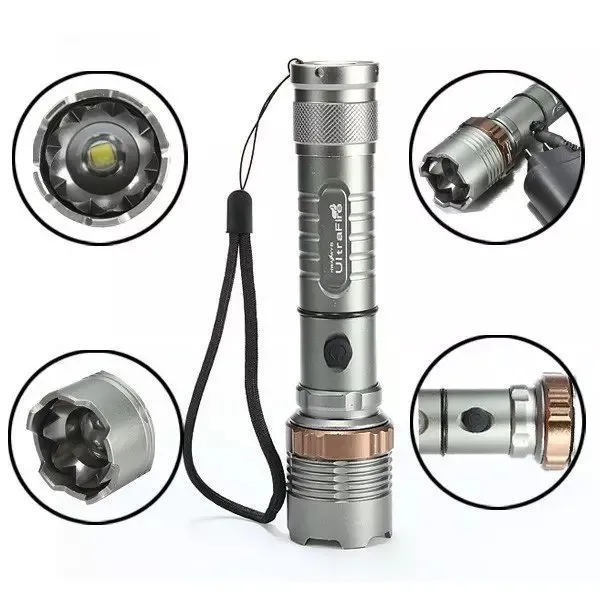 Ultrafire Torches 2000 Lumens Fairlights XM-L T6 LED Zoomable Zoom Freatlight z ładowarką AC/Charger 9202396