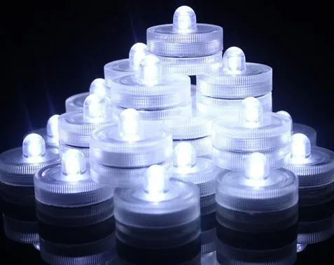 شمعة غاطسة تحت الماء LED LED LED TEALIGHTS ماء شموع إلكترونية أضواء الزفاف حفل عيد ميلاد حفل زخرفة الزخرفة