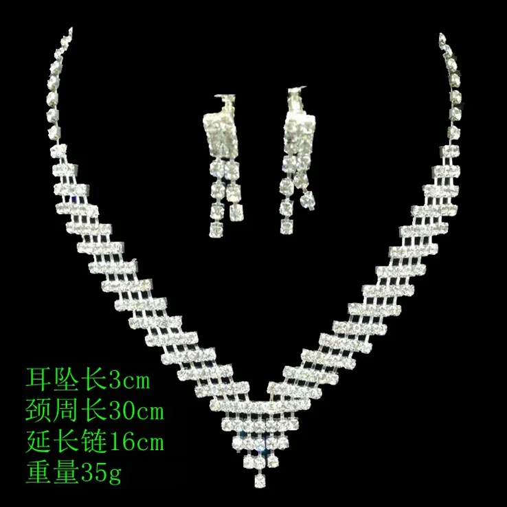 Cheap Wedding Bridal Jewelry Sets Girls Earrings Necklace Crystals Formal Christmas Party Rhinestones Accessories Top Selling YK566