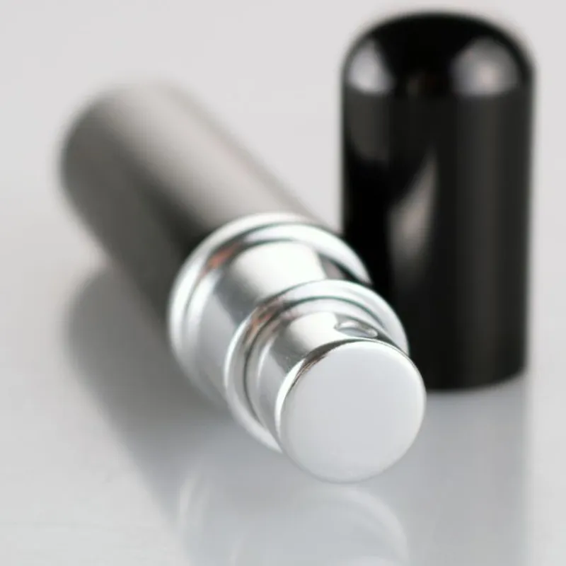 5 ml Wysokiej Jakości Narzędzia Do Makijażu Małe Czarny Aluminium + Szklana Perfumy Spray Butelka 5CC Przenośny kosmetyczny atomizer F20172667