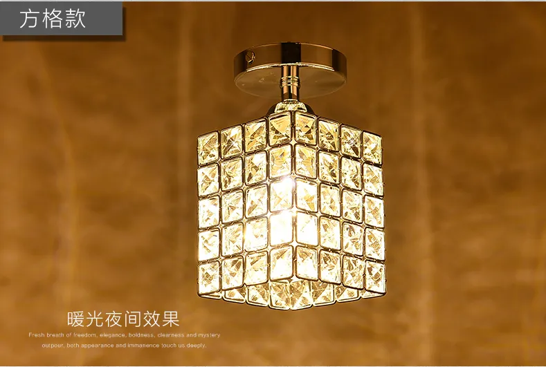 Crystal led chandelier Living room led luces de techo E14 E12 Crystal Techo Lights 85-265V Corridor lámpara de techo de cristal gd-003