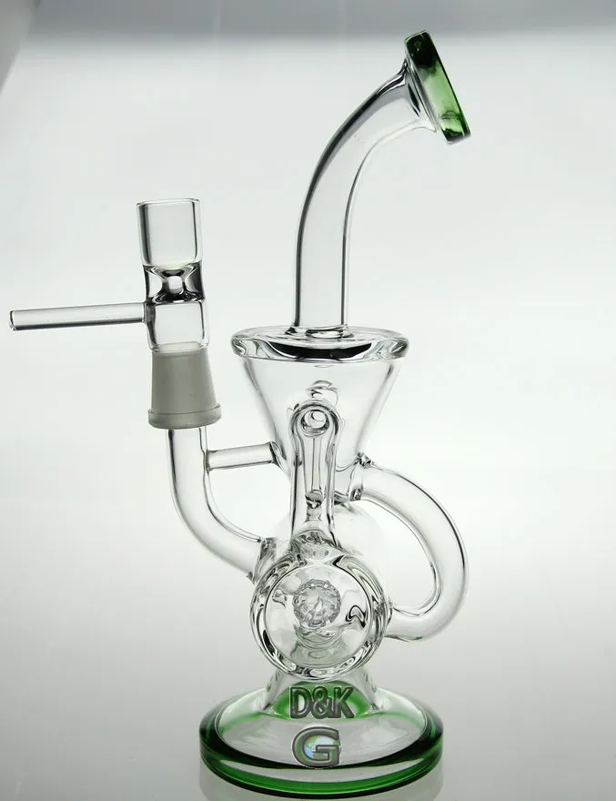 NEW Double Recycler Glass Vattenrör Glasrör Glas Bong 8.5 