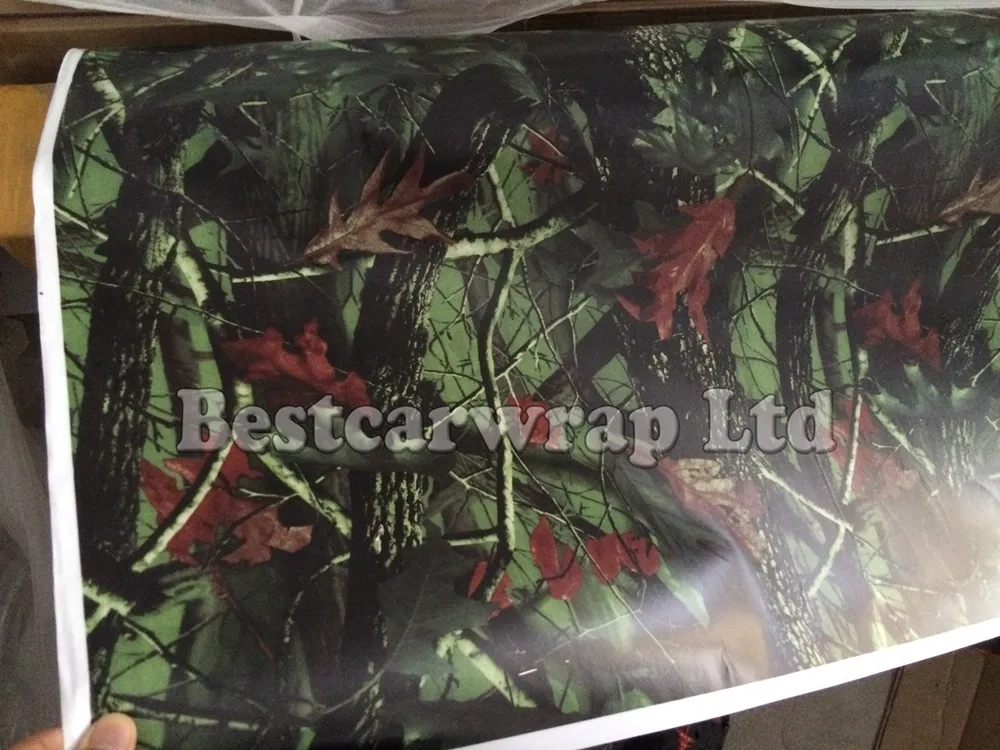 Real Tree Camo Vinyl Wrap for Car Wrap Mossy Oak Tree Leaf Camouflage Truck Camo Tree Print Duck Woodland Size 1.52 x 30m/Roll