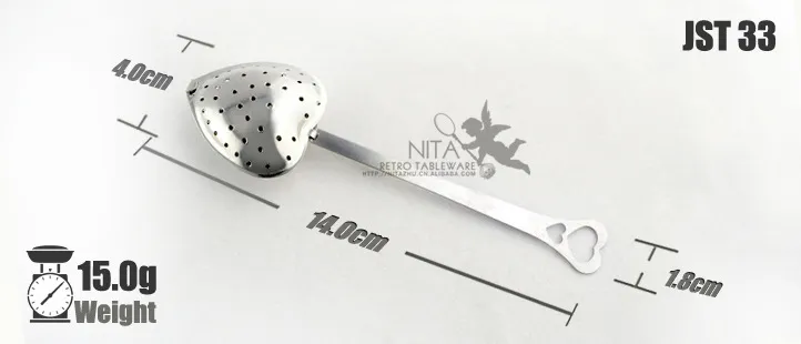 Kaffeverktyg Lovely Heart Rostfritt Stål Tea Infuser Strainer Spoon Diffuser Steeper Filter