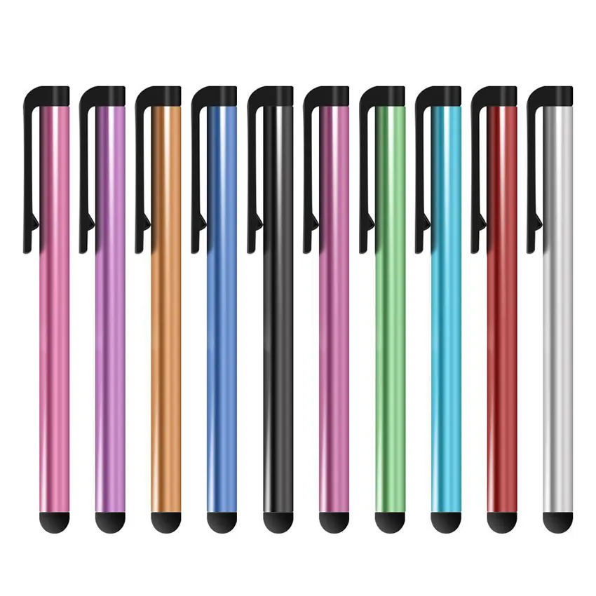 Groothandel 1000 stks / partij Universele capacitieve stylus pen voor iphone5 5s 6 6 s 7 7plus touch pen voor mobiele telefoon voor tablet verschillende kleuren