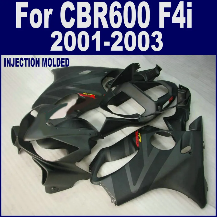 100% Injection bodywork for HONDA CBR 600 F4i body repair fairing 01 02 03 CBR600 F4i 2001 2002 2003 black fairing kits